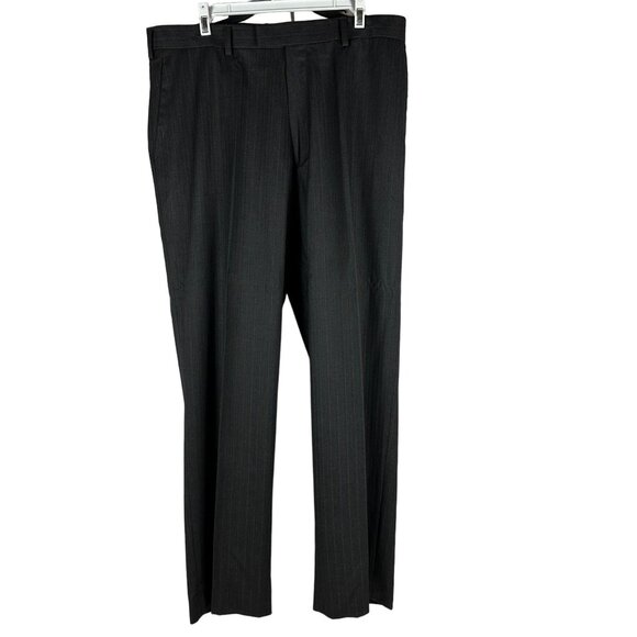 Axist Essentials Mens Dress Pants 36x32 Black Pinstripe Rayon/Polyester - Picture 1 of 6